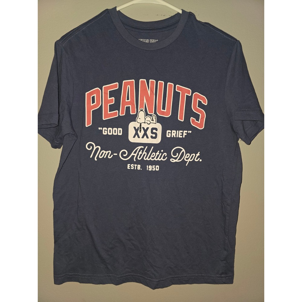 Peanuts Snoopy Non-Athletic Dept Navy Graphic T-Shirt XS Good Grief Hybrid
